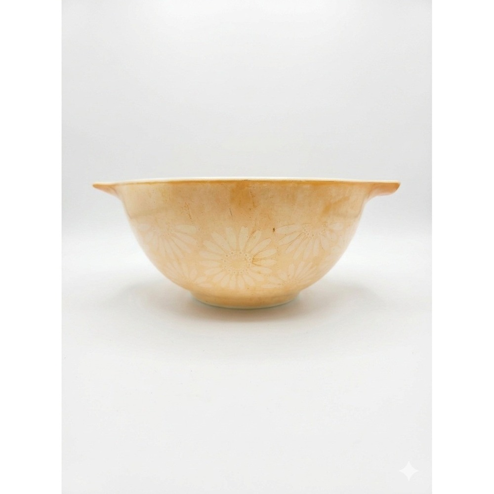 Vintage Pyrex Daisy Cinderella Mixing Bowl 442‎ 1.5 Qt Orange Yellow MCM